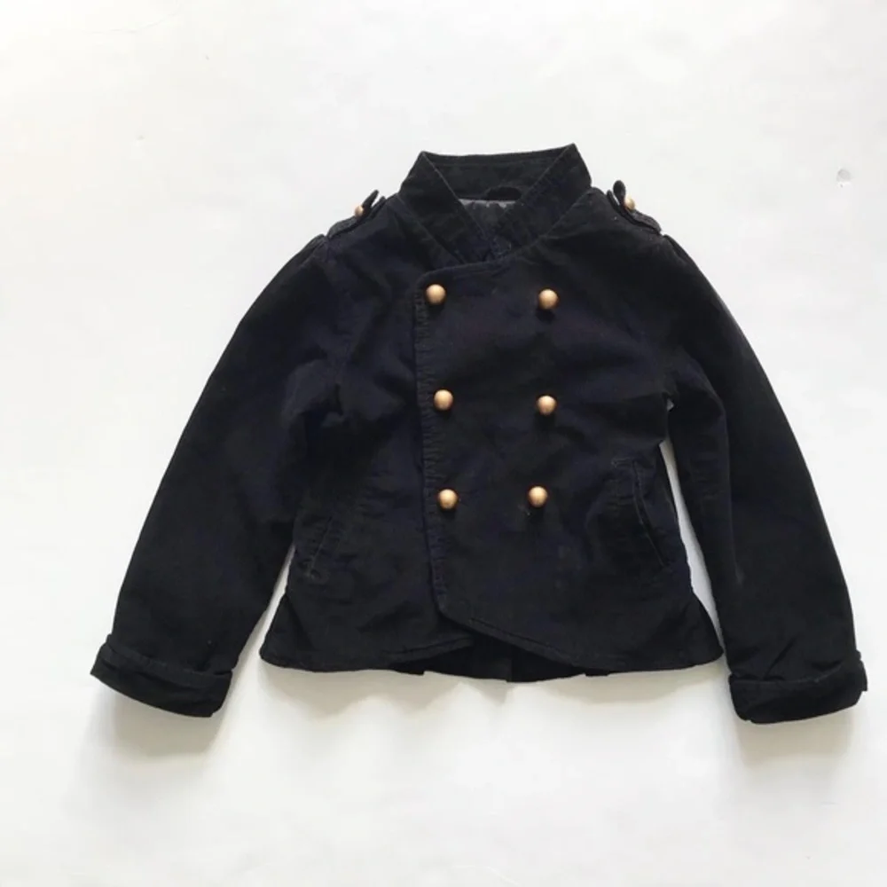 Babygap black corduroy light band jacket EUC 5T